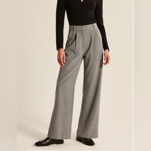 A&F Tailored Brushed Suiting Wide Leg Pant